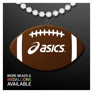 Football Shape Medallion with Beaded Necklace