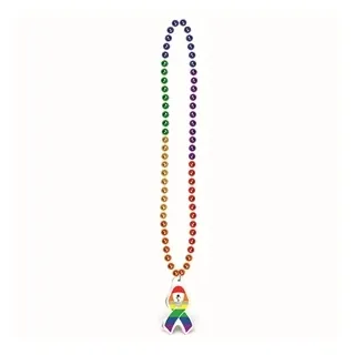 Rainbow Beads w/ a Custom Shaped Medallion