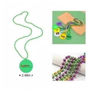 Football Party Beaded Chain Necklace With Medallion