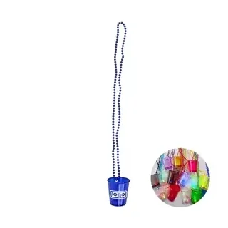 Plastic LED Shot Glass Necklace with Beads