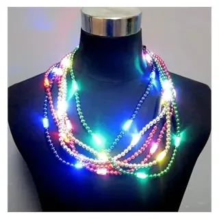Mardi Grass Party LED Glowing Bead Necklace