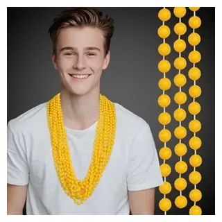 Yellow Mardi Gras 33" Beads