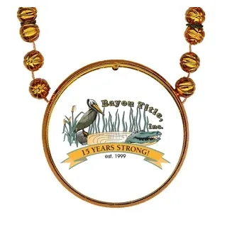 Basketball Shaped Mardi Gras Beadswith Inline Medallion